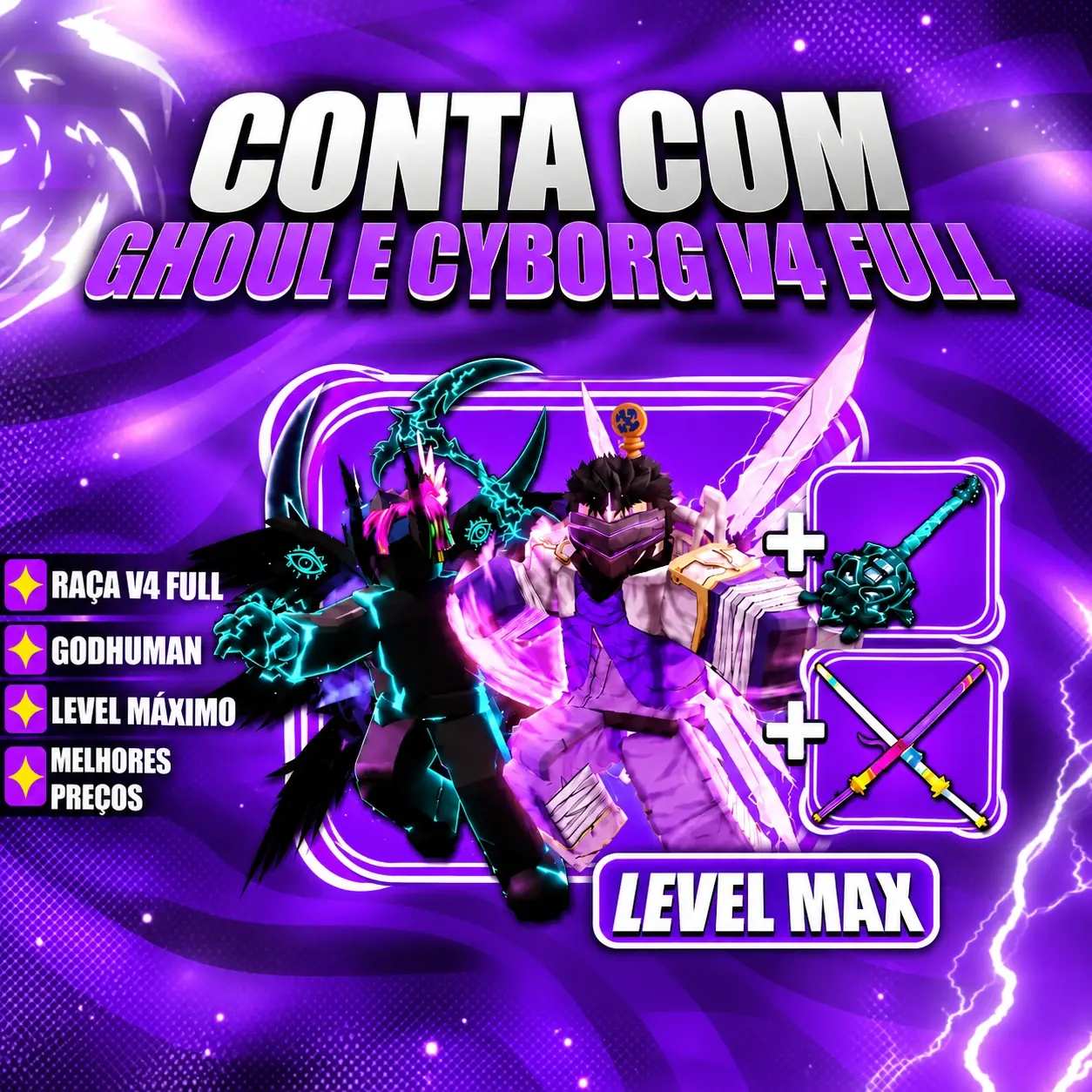 『 🧬 』 GHOUL E CYBORG V4 FULL + GODHUMAN + LEVEL MÁX